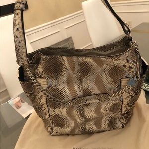 Jimmy Choo genuine snakeskin shoulder bag